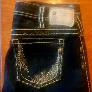 Silver Berkley Jeans size 30 Straight Embellished